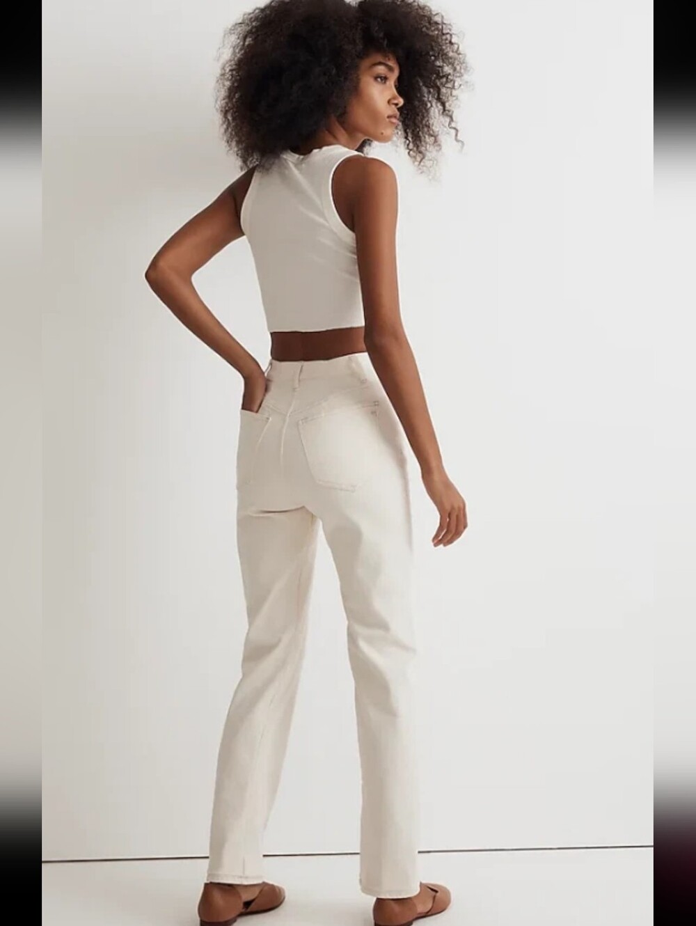Madewell High-Rise 90s Straight Jeans, Size 26, Cream Color - Picture 2 of 11